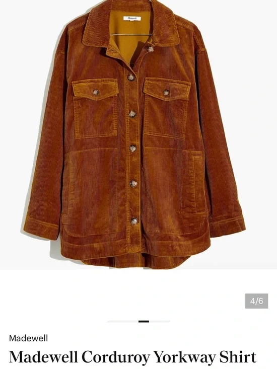 Madewell Corduroy Yorkway Shirt-Jacket in antique gold - Picture 5 of 7
